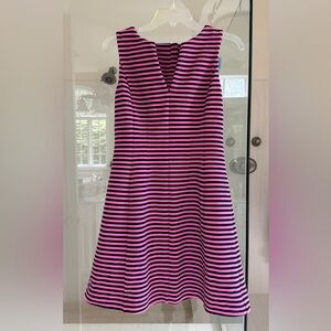 Lilly Pulitzer Brielle Knit Fit Flare Mini Dress - Pink Navy Striped